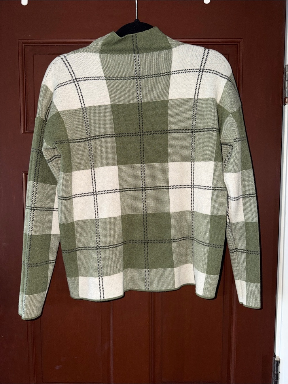 Rachel Zoe Olive & Cream Plaid Turtleneck Sweater